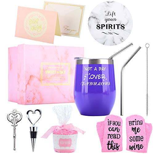 Not a Day Over Fabulous Wine Tumbler Fun Birthday Gifts for Women Funny Birthday Wine Gifts Ideas for Her Friend BFF Mom Grandma Wife Daughter Sister Aunt Coworker Purple Not a Day Over Fabulous Wine Tumbler Fun Birthday Gifts for Women Funny Birthday Wine Gifts Ideas for Her Friend BFF Mom Grandma Wife Daughter Sister Aunt Coworker Purple