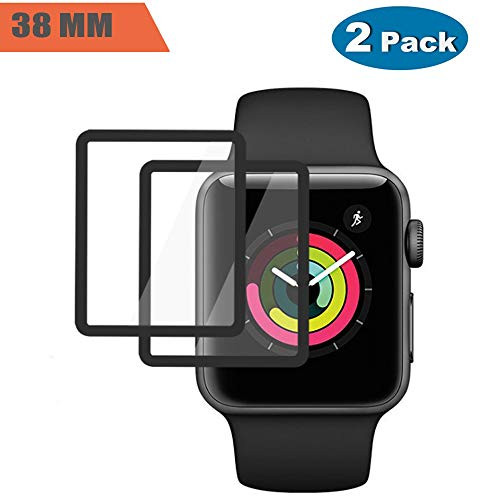 [2 Pack-42mm] Screen Protector Compatible with Apple Watch 42mm Series 3/2/1,Tempered Glass Screen Flim-3D Curved [Full Coverage] Anti-Scratch Bubble-Free for Apple Watch 42MM (42MM)