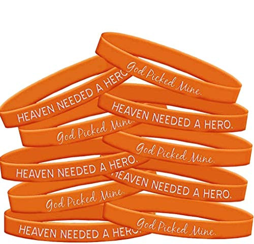 Fight Like a Girl Heaven Needed a Hero God Picked Mine Leukemia Multiple Sclerosis Wristband Bracelet 10-Pack Orange Fight Like a Girl Heaven Needed a Hero God Picked Mine Leukemia Multiple Sclerosis Wristband Bracelet 10-Pack Orange