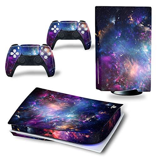 PS5 Console and Controllers Skin for Playstation 5 Disk Version  Purple Universe PS5 Console and Controllers Skin Vinyl Sticker Decal Cover