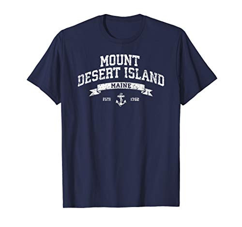 Mt Desert Island Bar Harbor Maine T-Shirt Distressed Vintage
