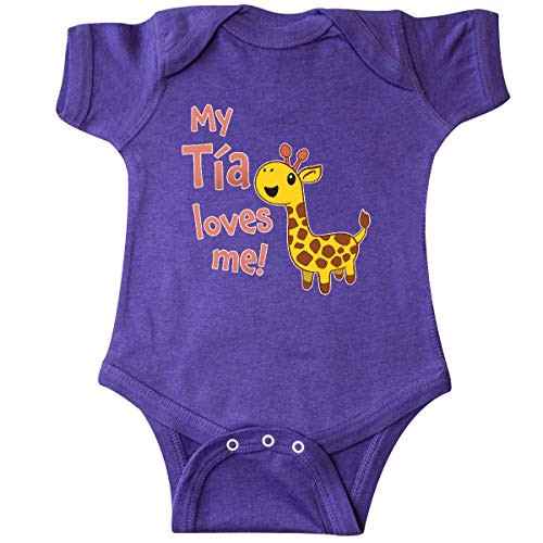 inktastic My Tía Loves Me- Cute Giraffe Infant Creeper Newborn Purple