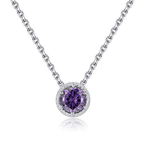 Presentski February Birthstone Necklace Purple S925 Sterling Silver Necklace Feb Birthstone Tiny Amethyst Pendant Necklaces for Women Teen Girls Presentski February Birthstone Necklace Purple S925 Sterling Silver Necklace Feb Birthstone Tiny Amethyst Pendant Necklaces for Women Teen Girls