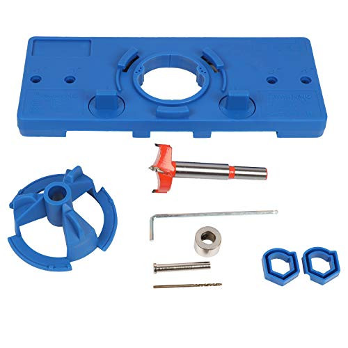 35mm Hinge Hole Jig Drill Guide Set  Closet Door Hole Jig  Puncher Hinge Drilling Tool Set  For Cabinet Door Installation woodworking Boring Position Locator Tool Kit  Blue