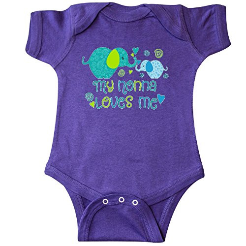 inktastic My Nonna Loves Me- Cute Elephants Infant Creeper 6 Months Purple