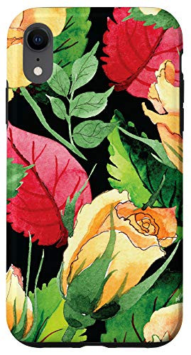 iPhone XR Orange Roses Floral Pattern Fresh Pretty Flower Romance Love Case