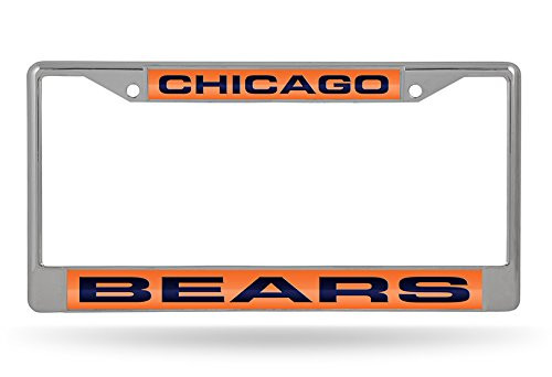 NFL Rico Industries Laser Cut Inlaid Standard Chrome License Plate Frame Chicago Bears - Orange NFL Rico Industries Laser Cut Inlaid Standard Chrome License Plate Frame Chicago Bears - Orange
