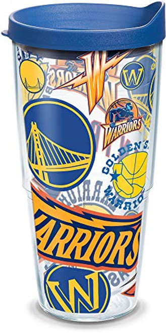Tervis NBA Golden State Warriors All Over Insulated Tumbler with Wrap and Blue Lid 24oz Clear Tervis NBA Golden State Warriors All Over Insulated Tumbler with Wrap and Blue Lid 24oz Clear
