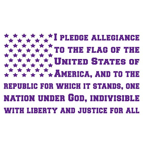 Bamfdecals USA Pledge of Allegiance Subdued American Flag Shape Die-Cut Vinyl Decal - X Large - Purple