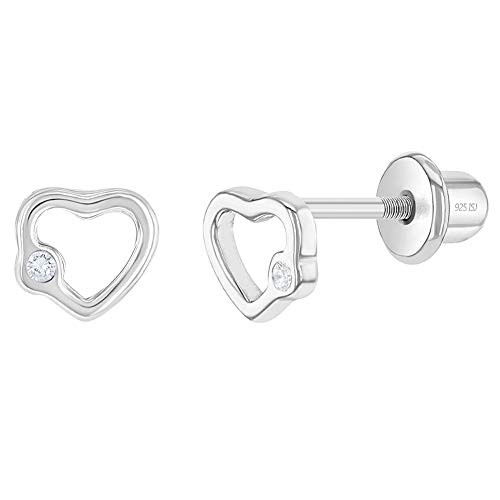 925 Sterling Silver 5mm Clear Cubic Zirconia Open Heart Screw Back Earrings for Girls Small Heart Screw Backs for Infants and Toddlers Lovely Stud Earrings for Young Girls- Tiny CZ Hearts for Children 925 Sterling Silver 5mm Clear Cubic Zirconia Open Heart Screw Back Earrings for Girls Small Heart Screw Backs for Infants and Toddlers Lovely Stud Earrings for Young Girls- Tiny CZ Hearts for Children