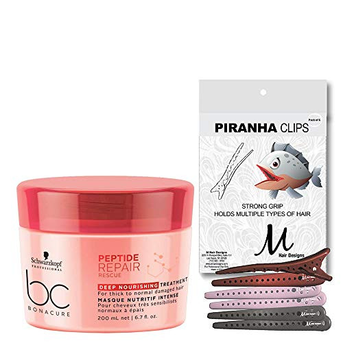 Schwarzkopf BC Bonacure Treatment Peptide Repair Rescue Deep Nourishing 200 ml and M Hair Designs Piranha Hair Clips Bundle - 2 items Schwarzkopf BC Bonacure Treatment Peptide Repair Rescue Deep Nourishing 200 ml and M Hair Designs Piranha Hair Clips Bundle - 2 items