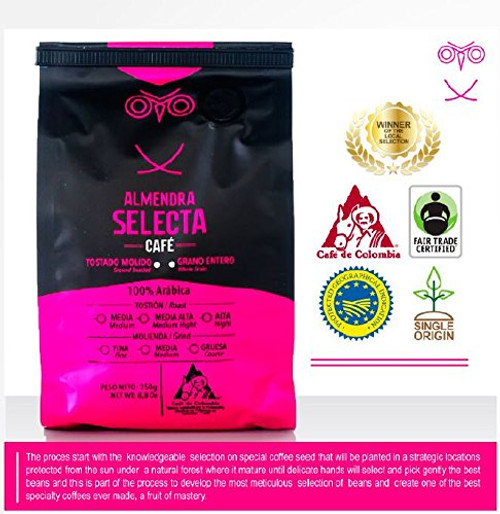 Almendra Selecta Specialty Edition Coffee, Medium Roast, Colombian Coffee 100% Arabica (Whole Bean) Almendra Selecta Specialty Edition Coffee, Medium Roast, Colombian Coffee 100% Arabica (Whole Bean)