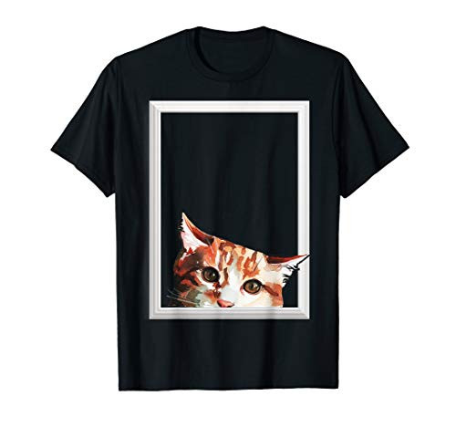 Orange tabby Cat looking out T-shirt
