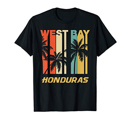 Retro West Bay Honduras Palm Trees Vacation T-Shirt