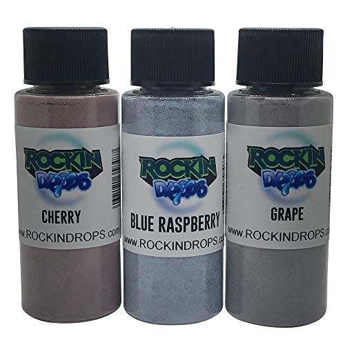 RockinDrops Concentrated Floss Sugar Flavoring For Cotton Candy 3 Pack Makes 30lbs Of Floss Sugar  Blue Raspberry - Grape - Cherry