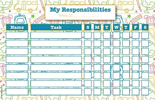 Dry Erase Magnetic Responsibility / Reward Chart - Magnet Board - with Dry erase Marker Fine tip - with Eraser