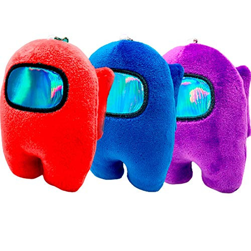 Yancorp Among Us Plush Toy Merch Crewmate Plushies  Toy Action Game Figures Soft Doll for Among Us Game Fans  Astronaut Stuffed Plush Doll for Christmas. Red and Blue and Purple