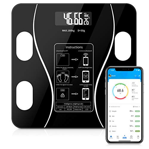 Digital Scale - Bluetooth Body Fat Scale  Smart Wireless BMI Bathroom Weight Scale for Body Weight  9 Body Composition Analyzer Health Monitor Bluetooth Body Weight Scales