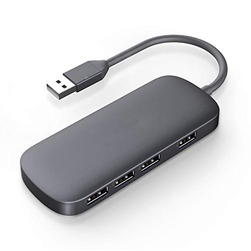 USB Hub, 4-Port USB 3.0 Data Hub (5Gbps Transfer Speed, Anodized Alloy, Compact, Lightweight, for Mac and Windows OS)