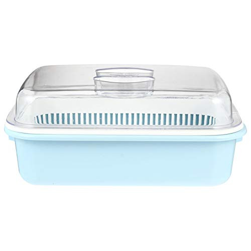 Toddmomy Dish Drying Rack with Lid Drain Board Kitchen Dish Rack Utensil Holder Dish Drainer Dish Drainer for Kitchen Counter Storage Blue