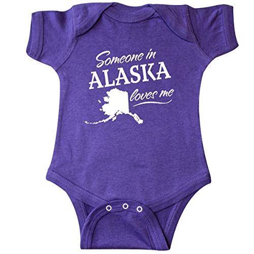 inktastic Someone in Alaska Loves Me Infant Creeper Newborn Purple inktastic Someone in Alaska Loves Me Infant Creeper Newborn Purple