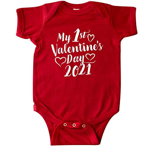 inktastic My 1st Valentine's Day 2021 with Infant Creeper 18 Months Red 3c9ac