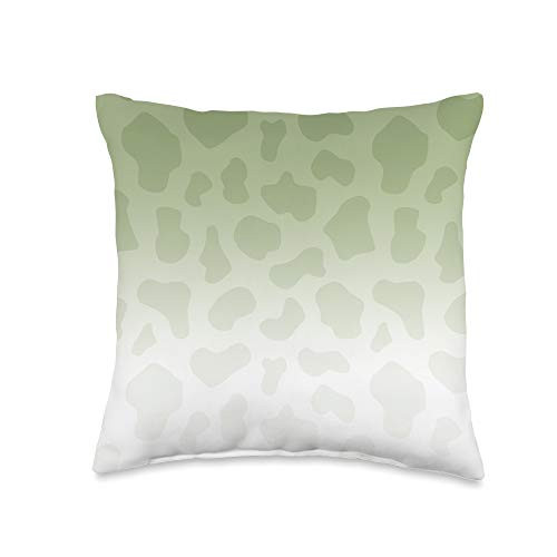Grey  and  Gold Publishing Ombre Pastel Light Green Giraffe Print Animal AEW038 Throw Pillow  16x16  Multicolor