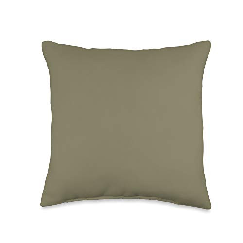 Vine Mercantile Simple Chic Solid Color Classic Olive Green Throw Pillow  16x16  Multicolor