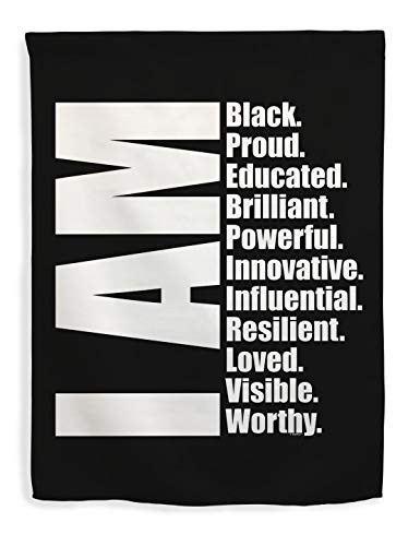 ThisWear Civil Rights Movement Flag I Am Black Proud Educated Brilliant Powerful Worthy Vertical House Flag Multi