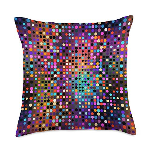 Geometric Stylish Fashion Colorful Dots Purple Pink Pattern Throw Pillow  18x18  Multicolor