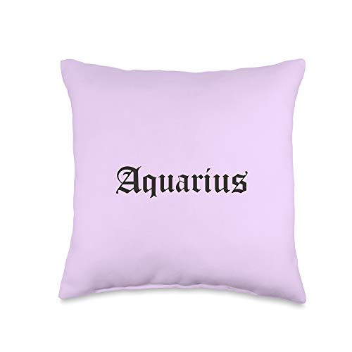 Aquarius Gifts for Women Aquarius Zodiac Astrology Sign Pastel Purple Women Gift Throw Pillow  16x16  Multicolor