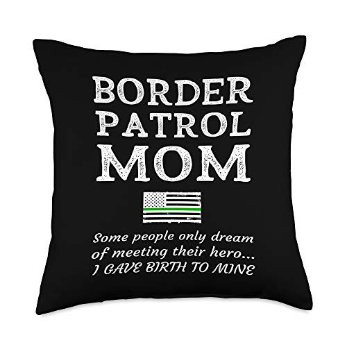 Border Patrol Thin Green Line Gifts Proud Mother Of A Border Patrol Agent Mom Thin Green Line Throw Pillow  18x18  Multicolor