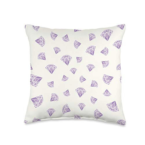 Blisss Girly Girly Purple Diamonds Women Girls Mom Auntie Cute Gift Throw Pillow  16x16  Multicolor