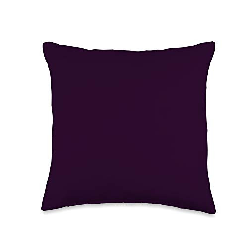 SqueakyRicardo Solid Color Dark Purple Eggplant Plain Aubergine Violet Throw Pillow  16x16  Multicolor