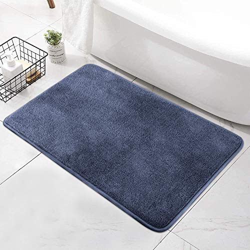 Lewondr Memory Foam Bath Mat  Non Slip Absorbent Bath Rug Super Cozy Plush Bathroom Rug Carpet Machine Wash Shower Bath Rug 19.7"x31.5" 50x80cm   Blue