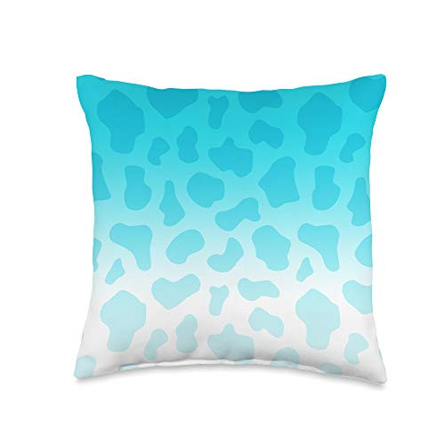 Grey  and  Gold Publishing Ombre Light Blue Green Giraffe Print Animal AEW212 Throw Pillow  16x16  Multicolor
