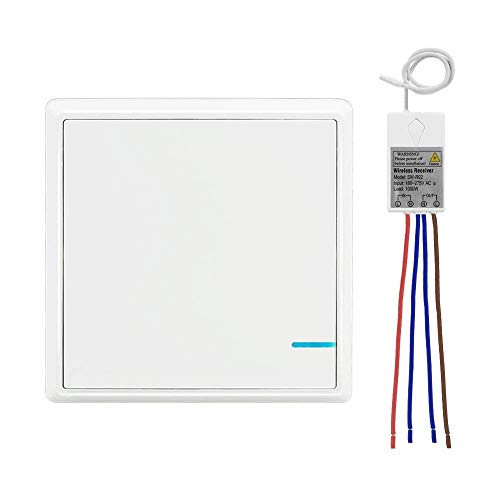 Thinkbee Wireless Light Switch and Receiver Kit  IP66 Waterproof  Outdoor 1969ft Indoor 130ft Remote Control Wall Switch for Lights