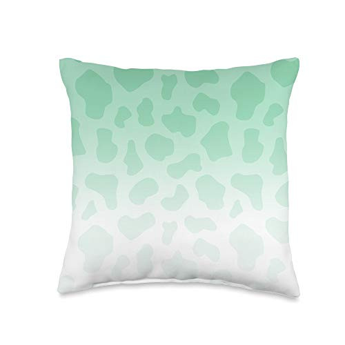 Grey  and  Gold Publishing Ombre Pastel Teal Green Giraffe Print Animal AEW048 Throw Pillow  16x16  Multicolor