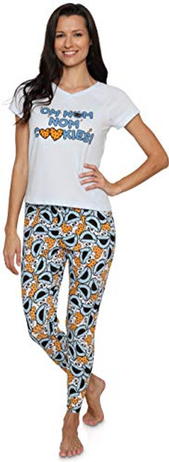 Sesame Street Cookie Monster Women's Tee and Sleep Pants 2 Piece Pajama Set Light Blue Medium Sesame Street Cookie Monster Women's Tee and Sleep Pants 2 Piece Pajama Set Light Blue Medium