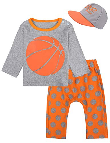 COSLAND Baby Boys' Basketball Costume Infant Sports Outfits  OrangePlusGray  18-24 Months