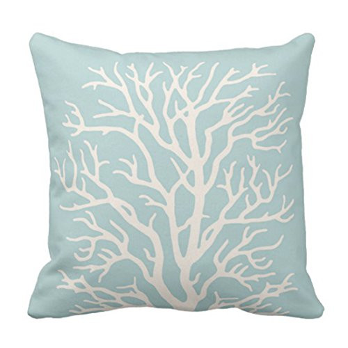 Emvency Throw Pillow Cover Reef Coral Tree in White on Sea Blue Nautical Decorative Pillow Case Home Decor Square 18 x 18 Inch Pillowcase Emvency Throw Pillow Cover Reef Coral Tree in White on Sea Blue Nautical Decorative Pillow Case Home Decor Square 18 x 18 Inch Pillowcase