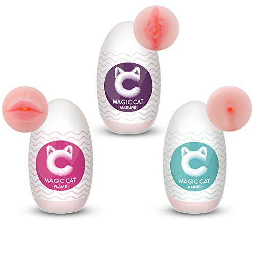 NightFly Magic Cat Male Masturbator Three Pack Collection Soft Portable Pocket Pussy Masturbation Stroker for Men