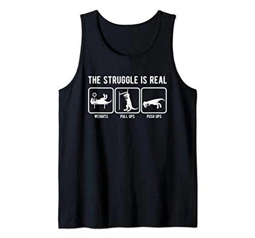 The struggle is real funny T-Rex gym workout Tank Top