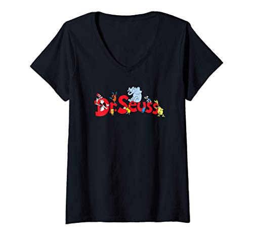 Womens Dr. Seuss Family V-Neck T-Shirt