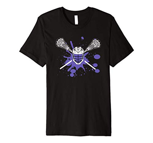 Lacrosse Blue Paint Splatter Great Gift for Teen LAX Player Premium T-Shirt