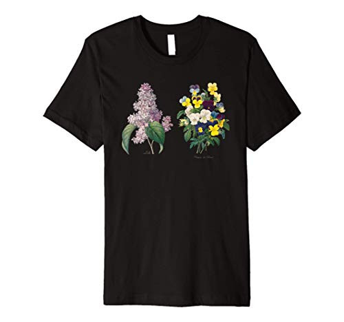 Pierre Joseph Redoute Lily  and  Pansy Paint Flower Gardener Premium T-Shirt Pierre Joseph Redoute Lily  and  Pansy Paint Flower Gardener Premium T-Shirt