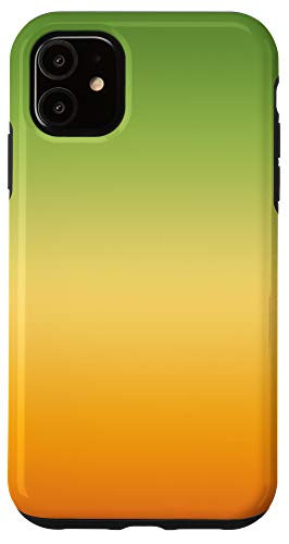 iPhone 11 Pretty Ombre Sunny Orange  and  Lime Green Color Gradient Case