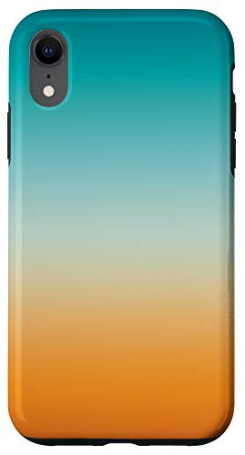 iPhone XR Pretty Ombre Sunny Orange  and  Teal Blue Color Gradient Case