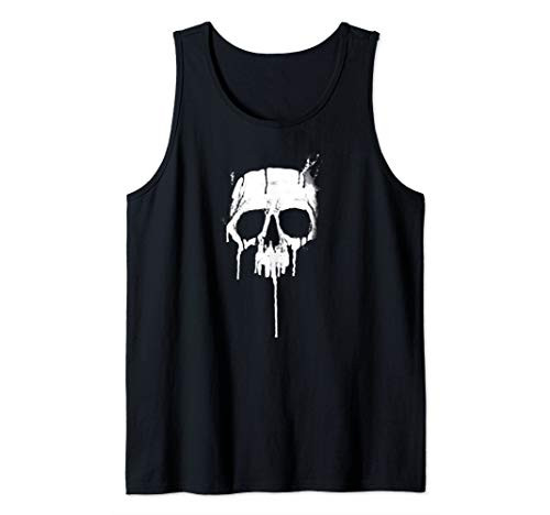 Classic Metal Graffiti Skull - Dripping Paint Graffiti Tank Top