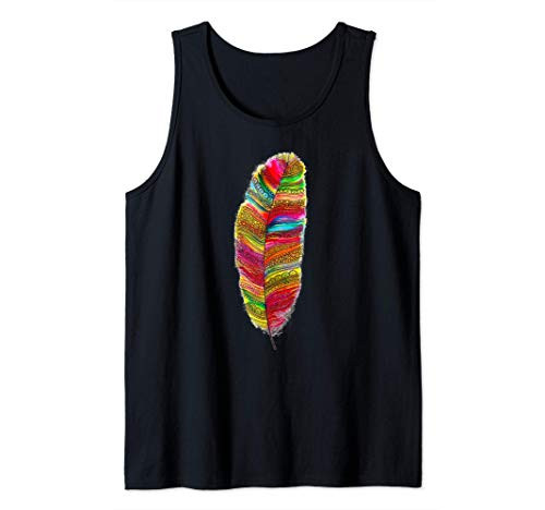 Colorful Feather Southwest Native American Indian Paint Art Tank Top